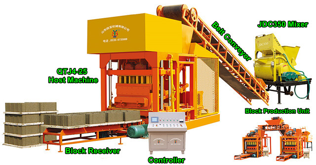 QT4-25 Semi automatic concrete block machine