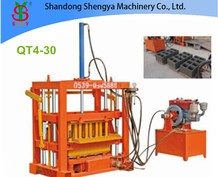 QT4-30 small hydraulic concrete block machine for cement blocks, interlocking briks