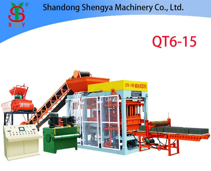 QT6-15 fully automatic hydraulic cement block making machine, brick machine for sale