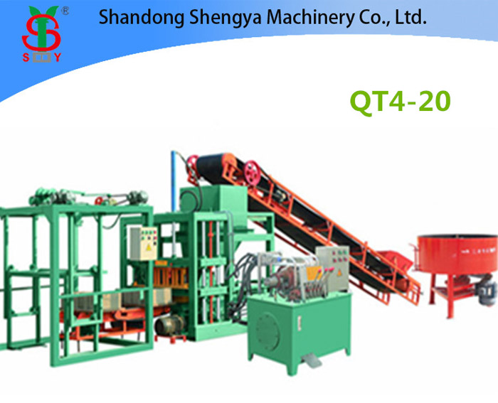 QT4-20 medium size hydraulic concrete interlocking brick making machine, cement brick machine for pavers