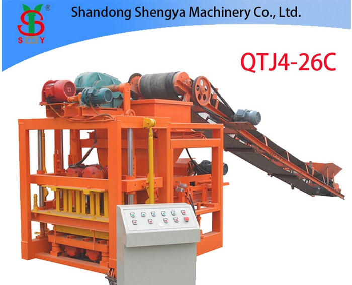 QTJ4-26C medium size concrete block production plant for interlocking bricks and cement blocks